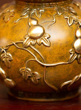 朱炳仁铜 福禄万代铜葫芦瓶 家居装饰客厅玄关办公桌送礼葫芦摆件