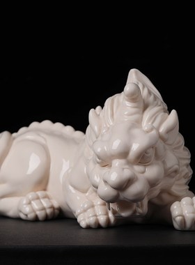 戴玉堂 郑建忠陶瓷摆件《貔貅》一对客厅店铺办公桌皮丘开业礼品