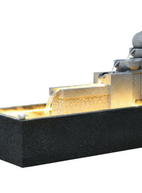 现代简约圆球流水喷泉摆件酒店大堂鱼池落地装饰招财水景送礼摆设