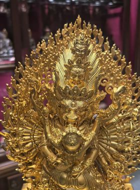 大威德/大威德金刚/独雄/独勇大威德/23cm金铜佛像梵天藏传摆件