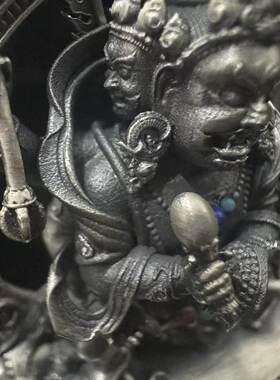 红财神/5.5cm银佛像 梵天藏传佛堂摆件供奉