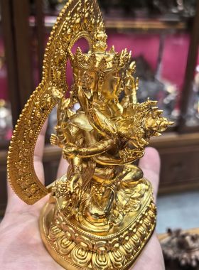 密集金刚/密聚金刚/桑堆/桑顿多杰/12cm金铜佛像佛天佛堂供奉摆件