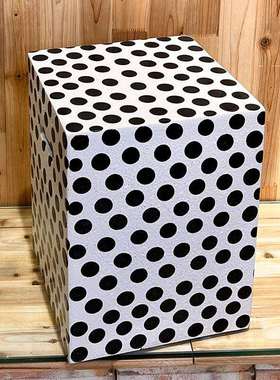 手绘波点哑光磨砂四方凳陶瓷凳子别墅花园民宿客厅家居装饰工艺品