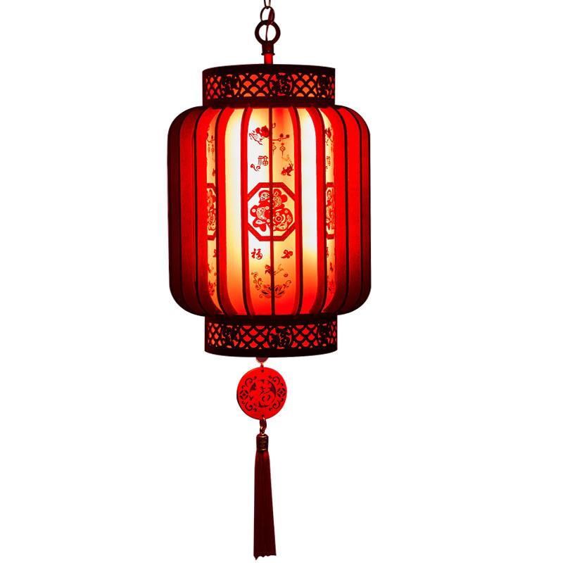 蛇年新年春节中国风复古宫灯福字流苏发光红灯笼元宵节喜庆挂饰 - 图3