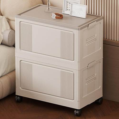 免安装折叠收纳箱毛绒玩具可移动带轮子翻盖收纳柜整理箱家用宿舍 - 图2