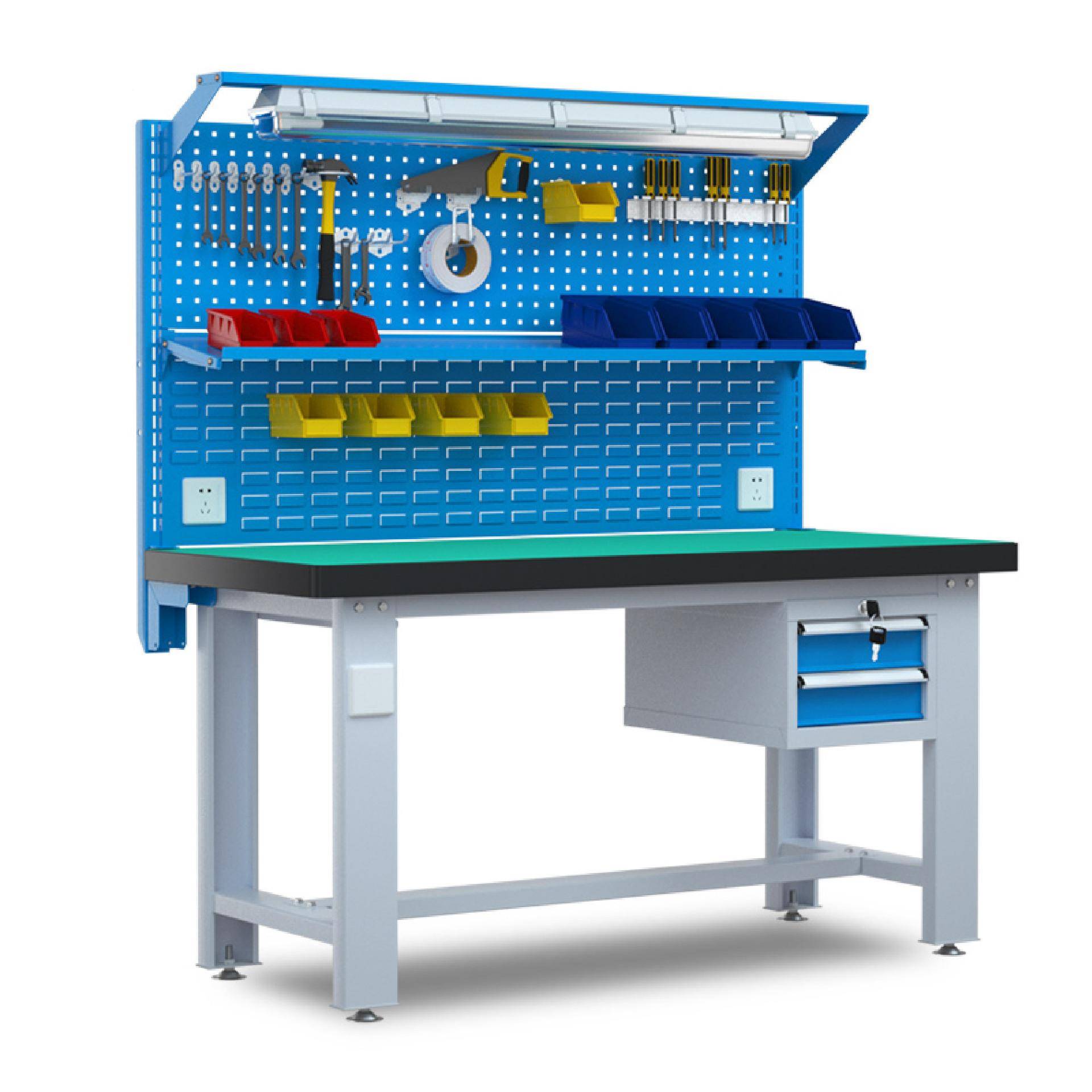 重型工作台验防静GZT-001电钳工台流水线不钢商用调带整脚轮锈子 - 图3