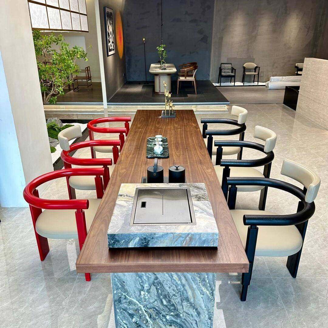 式北美黑胡桃木代岩学板岛台茶桌椅现宋美茶TSF室轻奢泡茶家具,淘宝优惠券,粉丝福利购,淘宝优惠卷