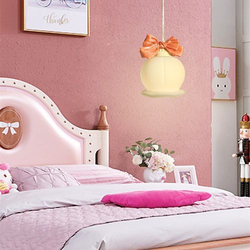 法式奶油风卧室床头吊灯儿童房女孩可爱蝴蝶结花店宿舍网红灯具 - 图2