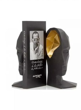 WOWHOO我活欧办公室书房书架装饰品摆设人头摄影道具摆件