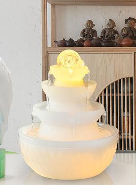 八方来彩风水轮水晶球旋转珠流水饰品循环水小喷泉灯光豪华高端开