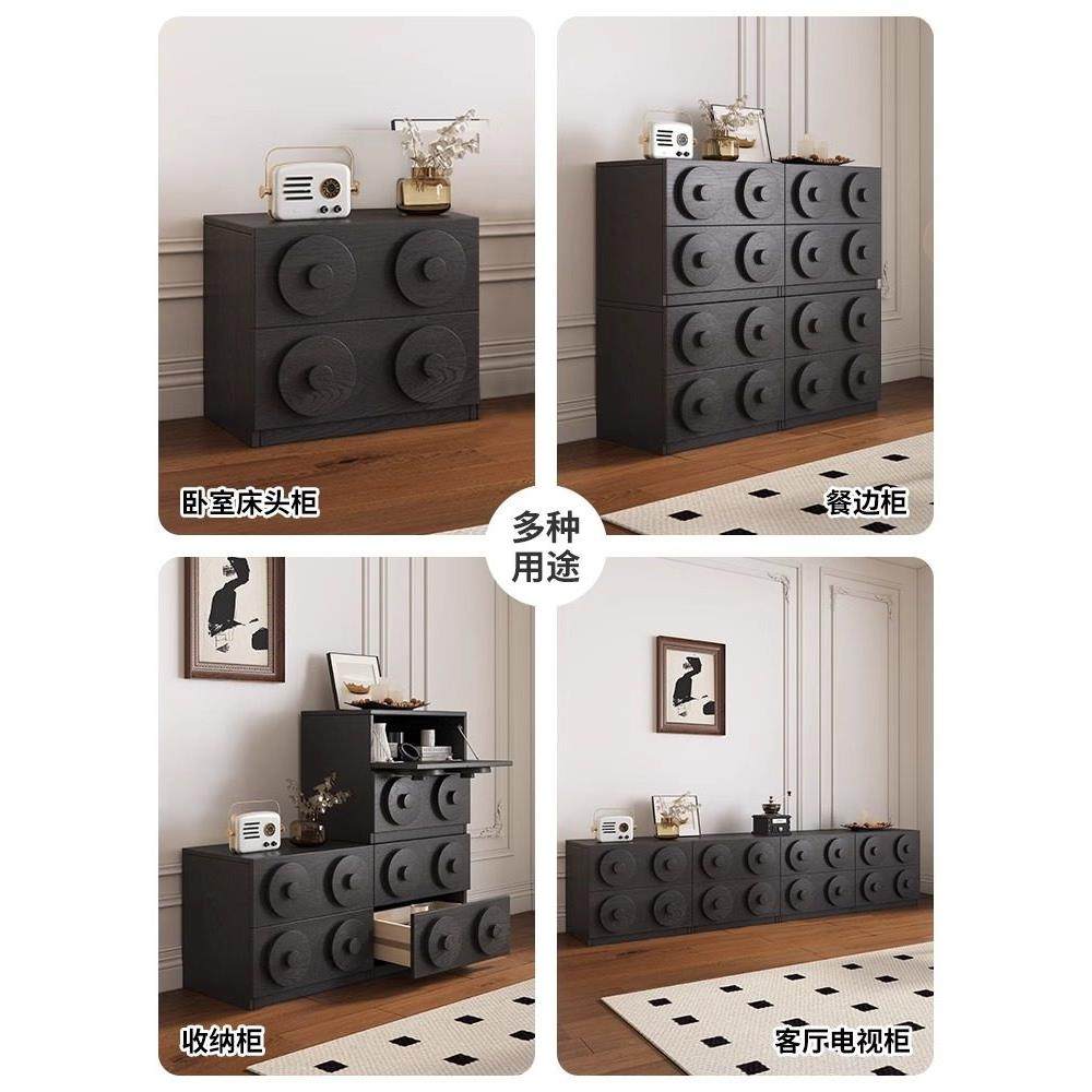 轻奢实木卡门柜模块化组合边柜中古法式斗柜小户型家用储物柜,淘宝优惠券,粉丝福利购,淘宝优惠卷