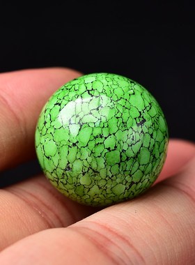 菜籽黄绿松石散珠圆单珠配饰顶珠天然湖北原矿配珠子网花老型桶珠