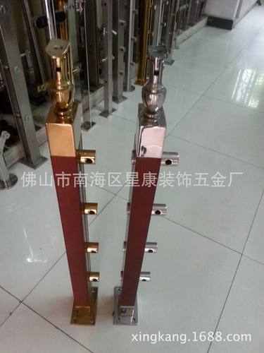 钛金立柱 不锈钢立柱 楼梯扶手 楼梯栏杆 楼梯立柱配件 - 图2