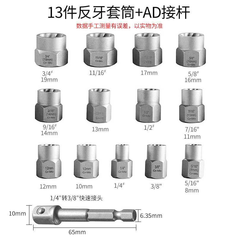 26件套螺帽螺母取出器 螺母拆装工具耐磨滑牙螺帽拆除器,淘宝优惠券,粉丝福利购,淘宝优惠卷