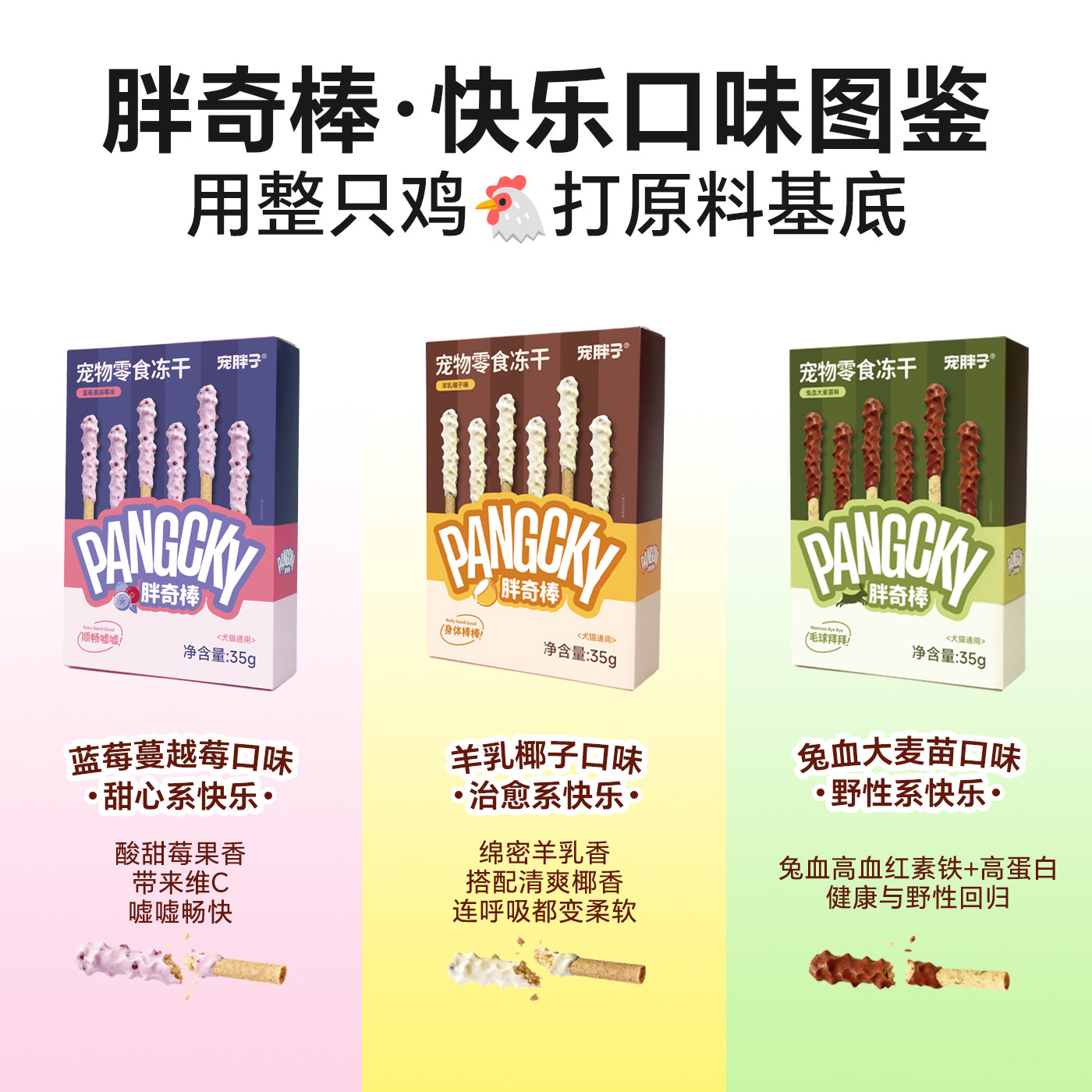 宠胖子胖奇棒宠物零食猫狗通用鸡肉泥冻干训练奖励洁齿羊奶磨牙棒,淘宝优惠券,粉丝福利购,淘宝优惠卷