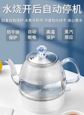 高硼硅玻璃加热家用烧水壶冲泡茶防干烧智能电热壶办公室快煮水壶