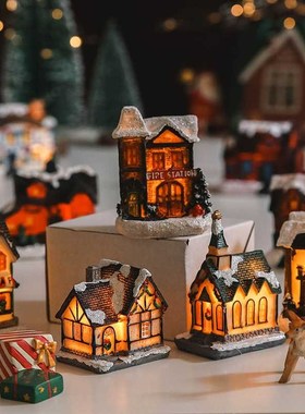 速发杂啊圣诞节雪物小屋礼夜灯可爱创意桌面装饰治愈摆件生小礼品