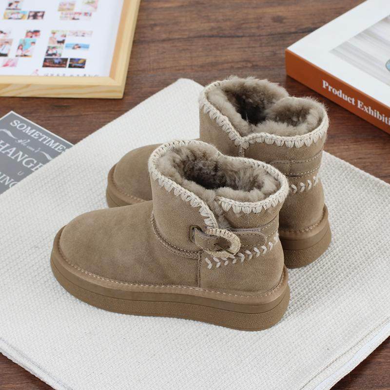 羊毛雪地靴女短筒冬季2025年新品明星款皮毛一体短靴保暖毛线棉鞋,淘宝优惠券,粉丝福利购,淘宝优惠卷