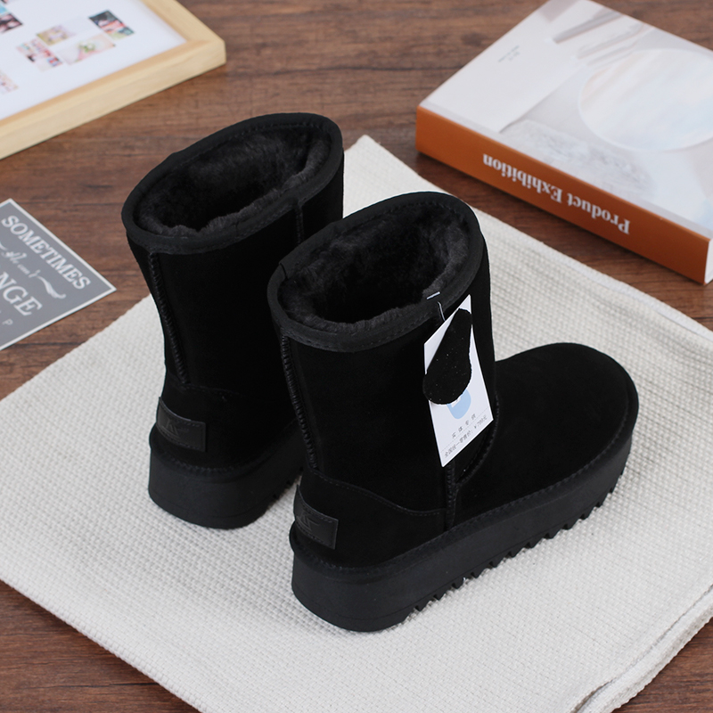 冬季中筒雪地靴女新品2025年两穿防滑女靴子加绒加厚棉鞋真皮棉靴 - 图3