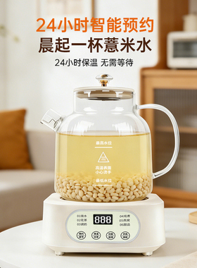 德国全玻璃恒温养生壶家用多功能办公小型煮茶壶烧水壶炖煮一体