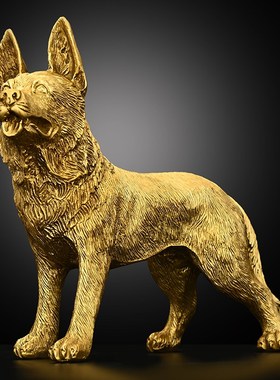 全铜狗摆件生肖狗狼狗家居客厅玄关办公室装饰店铺开业礼品守财狗