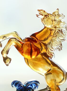 古法琉璃生肖马工艺品摆件招财风水马到成功送礼办公室家居客厅