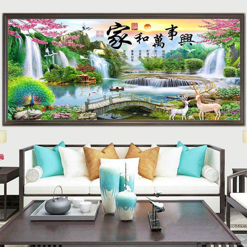 5D钻石画 画满钻2025新款家和万事兴十字绣流水生财麋鹿砖石贴画,淘宝优惠券,粉丝福利购,淘宝优惠卷