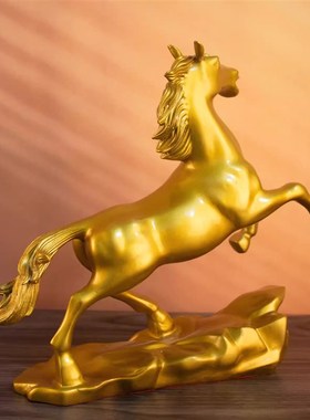 黄铜马摆件开业礼品工艺品马到成功办公室客厅酒柜装饰品开业大号