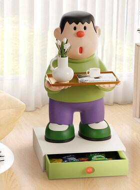 网红胖虎客厅装饰摆件沙发电视柜旁边落地摆件送朋友乔迁新居礼物
