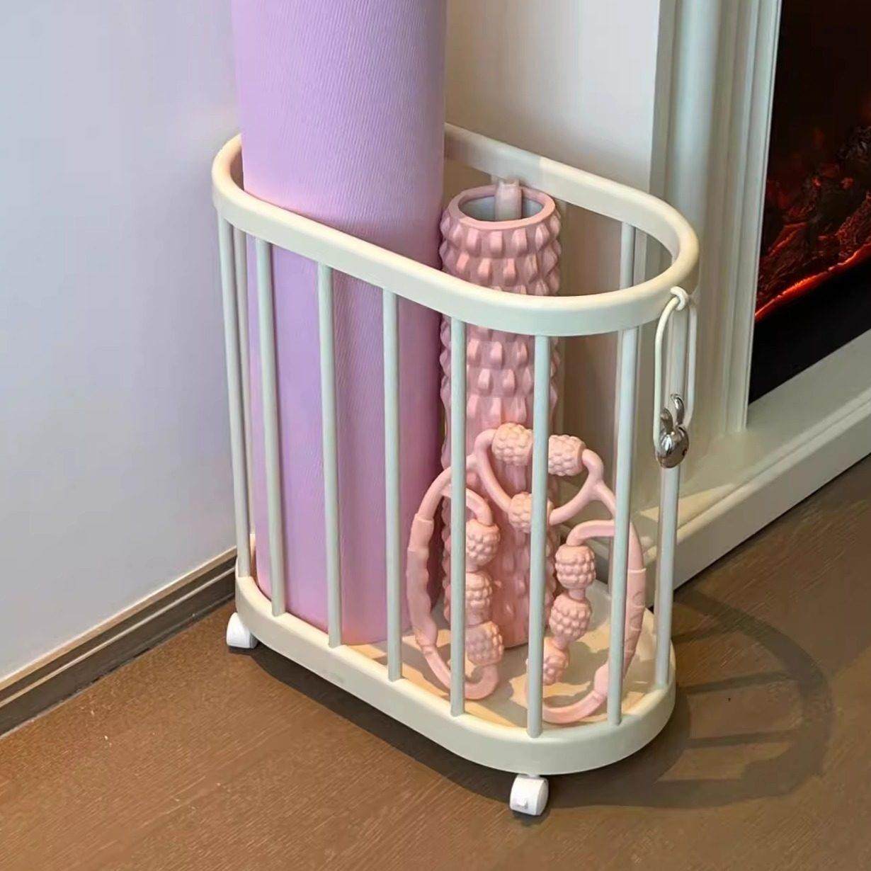 ININ瑜伽垫收纳筐带轮子可移动健身器材收纳框家饰软装搭配套装,淘宝优惠券,粉丝福利购,淘宝优惠卷