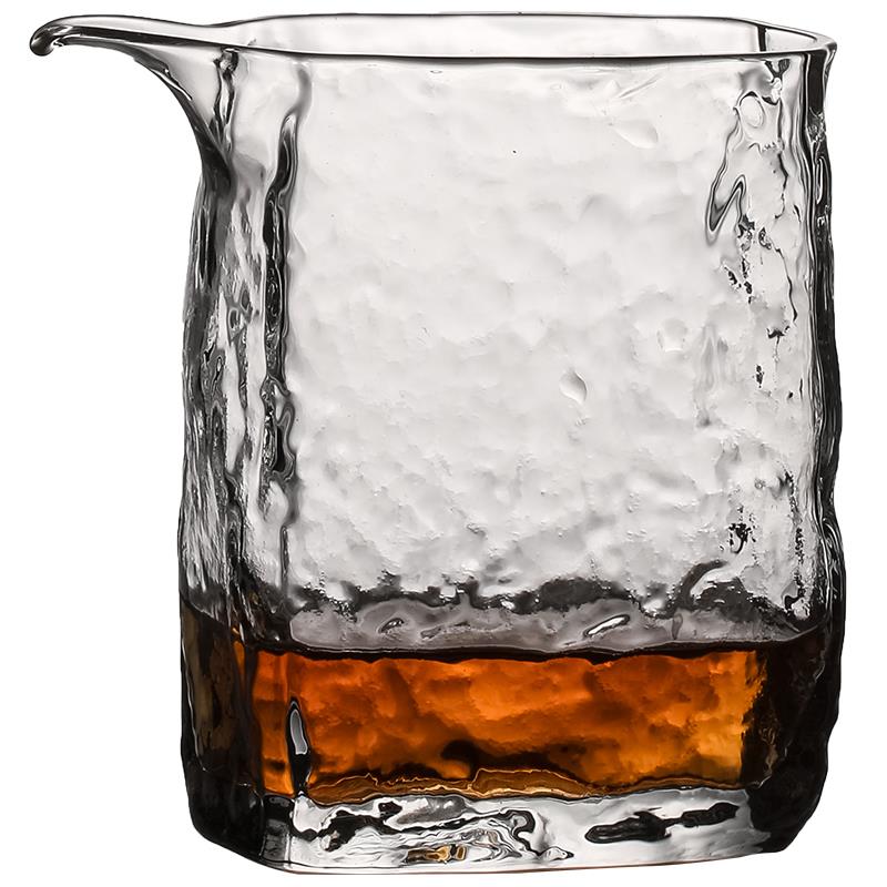 方形公道杯玻璃高档日式锤纹四方公杯网红泡茶功夫茶具茶海分茶器 - 图3