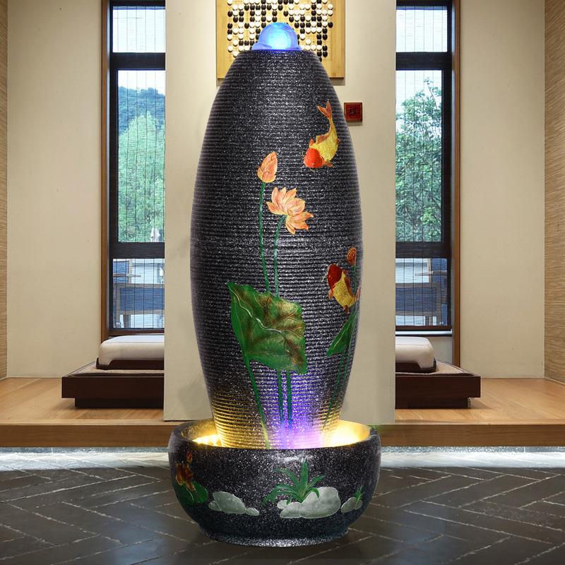 流水喷泉客厅办公室生财摆件风车水轮家居装饰加湿球落地开业礼品 - 图2