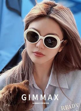 2025新款白框黑墨镜女士偏光太阳眼镜近视配带度数覆古色防紫外线