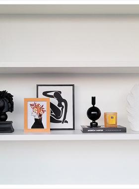 现代样板间家居软装饰品书柜挂画相框彷真花陶瓷创意摆件ZH3093