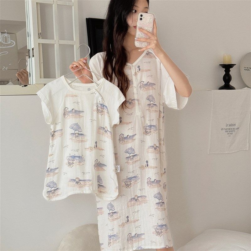 2025婴儿睡袋夏季短袖两粒扣亲C子睡衣宝宝竹棉纱布连体衣可哺乳,淘宝优惠券,粉丝福利购,淘宝优惠卷