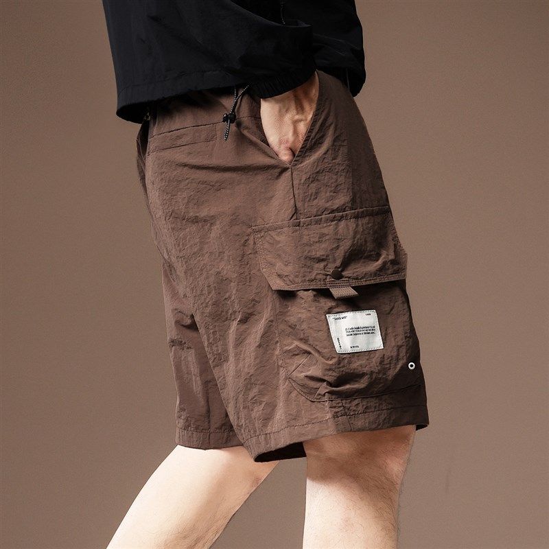 美式薄款速干短裤男士夏季运动休闲中裤子潮牌工装冰丝五分裤男款,淘宝优惠券,粉丝福利购,淘宝优惠卷