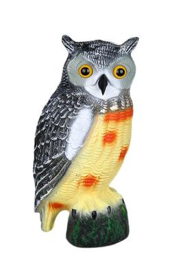 直销新款亚马逊园林装饰品 动物假鸟驱赶鼠飞鸟诱饵 仿真猫头鹰摇
