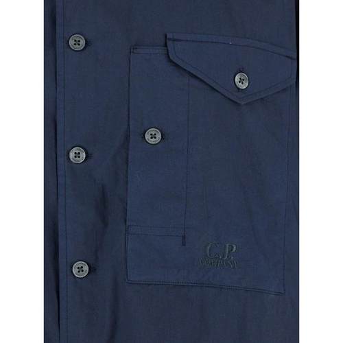 C.P. Company 男士 SS25 衬衫 CP經典領口刺繡公司襯衫 - 图1