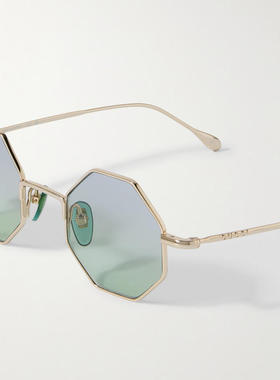 Gucci古驰男士 秋冬新品 太阳镜 金色 Octangular 太阳镜