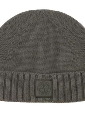 Stone Island 石头岛 男士 FW25 毛线帽 徽标贴饰罗纹