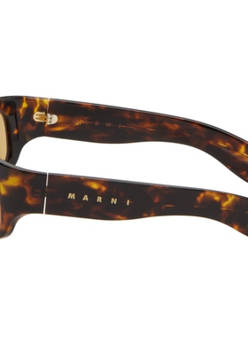 Marni 男士棕色 & 黑色 Uailus 太阳镜 迷衣时尚