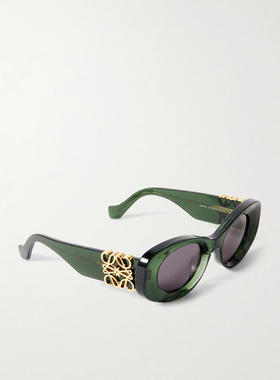 Loewe 女士 SS26 太阳镜 Anagram 超大号猫眼醋纤太阳眼镜