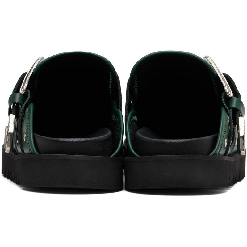Toga 男士 穆勒鞋 独家发售绿色 Eyelet Metal Sabot 穆勒鞋 - 图0
