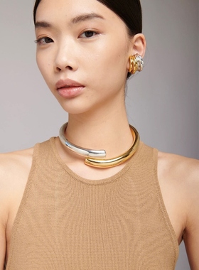 【早秋新品】Federica Tosi 女款圆管金色短项链 迷衣时尚