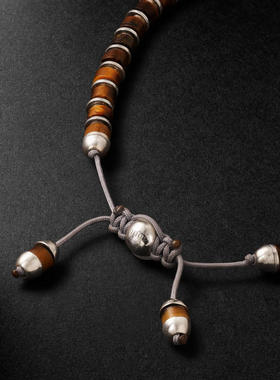 MAOR 男士 手链 Sapet 纯银虎眼石珠饰手链