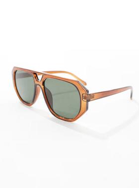 ASOS DESIGN 女士 太阳镜 设计飞行员水晶棕色太阳眼镜