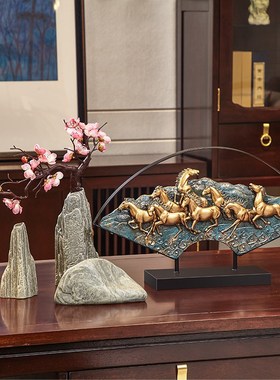 新中式件软装饰品摆件轻奢现代中式客厅电M视柜玄关禅意创意摆设