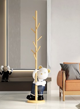 速发创意熊衣帽架大型落地摆件客厅沙发旁边卧室挂衣架家居装饰品