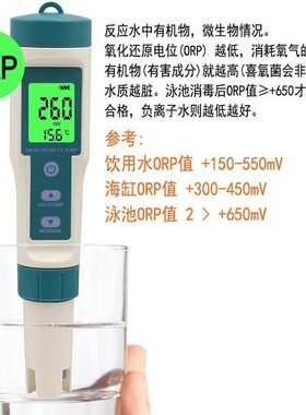 八合一水质检测笔PH/TDS/EC/盐度/SG/ORP/温度/H2便携7合1测试笔