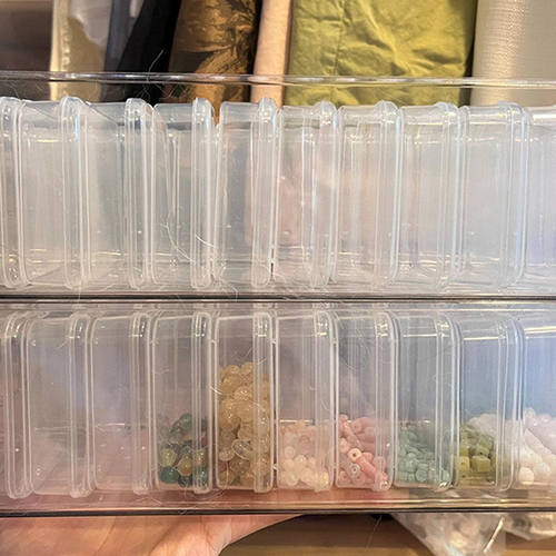 珠子收纳盒套装米珠方形透明防尘塑料首饰盒渔具串珠螺丝整理盒 - 图3